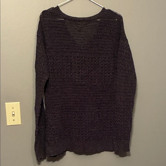 DKNY Dark Grey Knit V-Neck Sweater - Picture 5 of 9